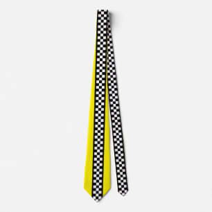 Taxi Check Stripe Pattern Tie
