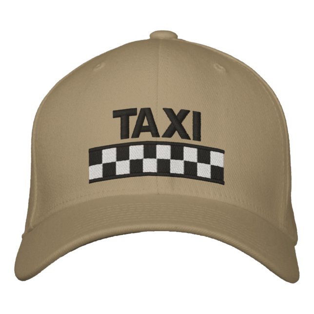 TAXI Chequered Embroidered Baseball Cap (Front)