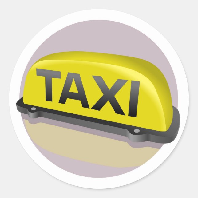 taxi classic round sticker (Front)