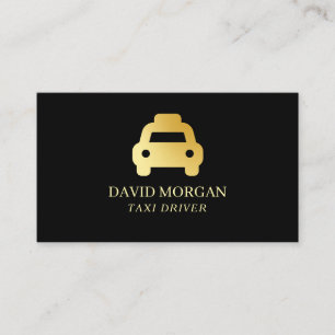 Taxi Driver Black And Gold  Business Card