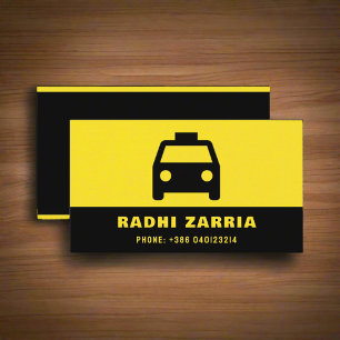 Taxi Driver Black & Yellow Processional Logo Business Card