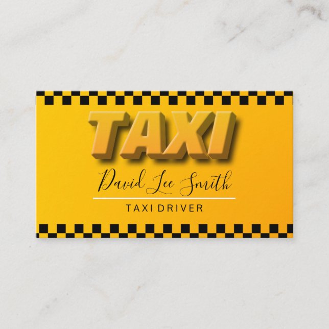 Taxi Driver / Cab Service Business Card (Front)