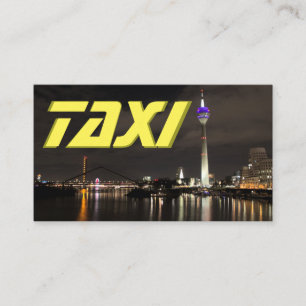 Taxi driver cabdriver city street lights at night business card