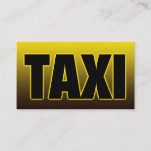 Taxi driver cabdriver yellow taxi black letters business card