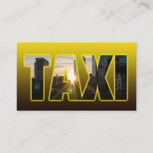 Taxi driver cabdriver yellow taxi skline letters business card