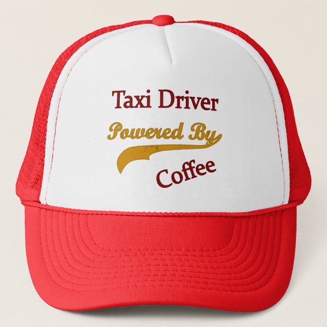 Taxi Driver Powered By Coffee Trucker Hat (Front)