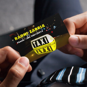  Taxi Driver Professional Black & Yellow Auto  Business Card