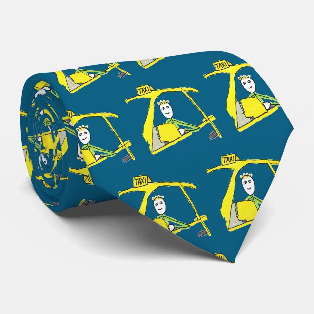 Taxi Driver Stickman Tie (Rolled)