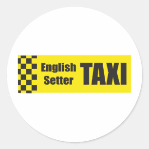 Taxi English Setter Classic Round Sticker