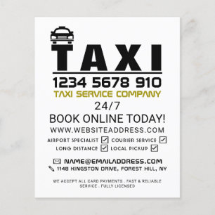 Taxi Firm Logo, Taxi Cab Firm with Price List Flyer