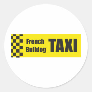 Taxi French Bulldog Classic Round Sticker