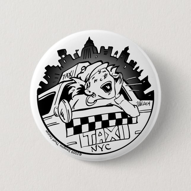 Taxi Girl_Button 6 Cm Round Badge (Front)