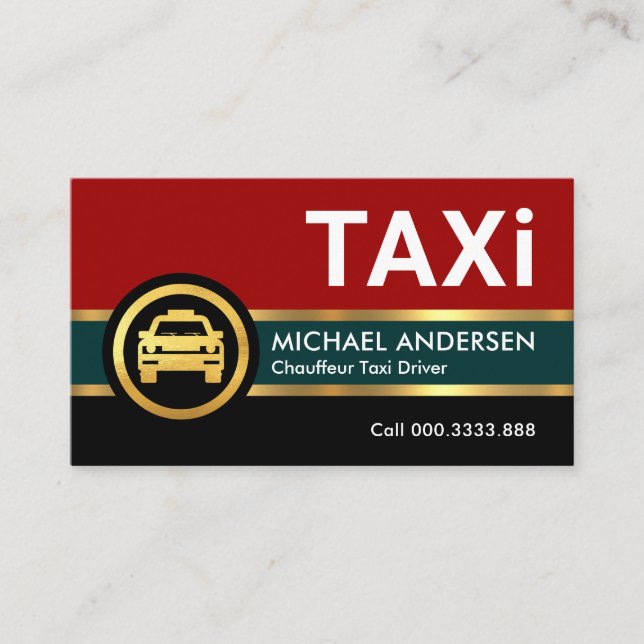 Taxi Gold Lines Cab Driving Business Card (Front)