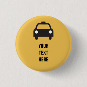 Taxi Icon with custom text Transportation 3 Cm Round Badge