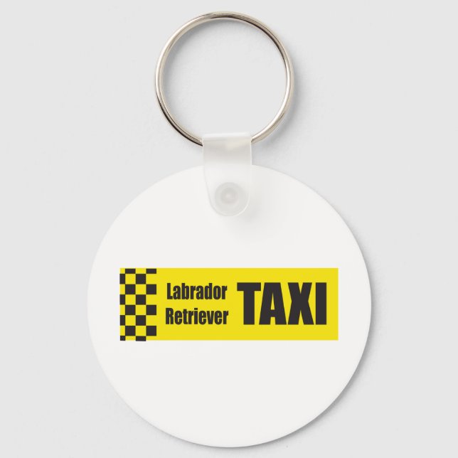 Taxi Labrador Retriever Key Ring (Front)