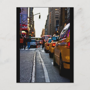Taxi Line-up in NYC Postcard