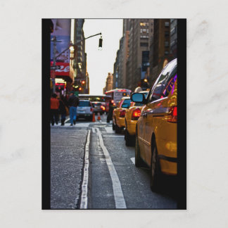 Taxi Line-up in NYC Postcard