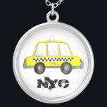 Taxi NYC Yellow New York City Chequered Cab Gift Silver Plated Necklace<br><div class="desc">Design features an original watercolor illustration of a classic yellow New York City chequered taxi cab. Great for anyone who lives in or loves NYC!

Don't see what you're looking for? Need help with customisation? Click "contact this designer" to have something created just for you!</div>