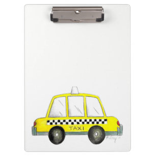 Taxi NYC Yellow New York City Chequered Cab Print Clipboard