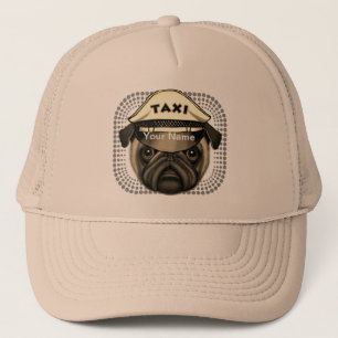 Taxi Pug custom name Trucker Hat