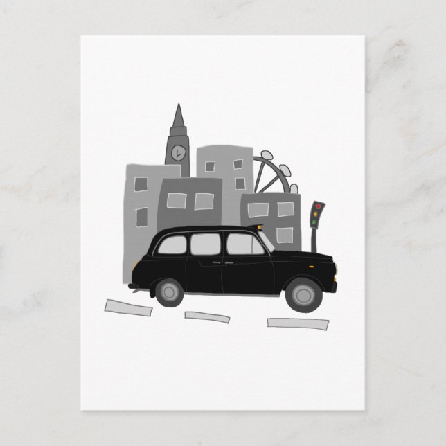 Taxi Scene Postcard (Front)