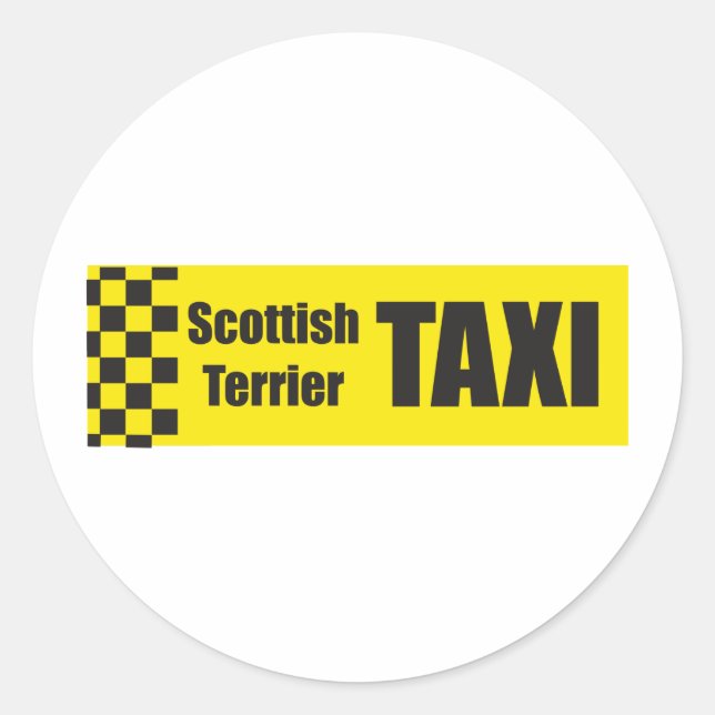Taxi Scottish Terrier Classic Round Sticker (Front)