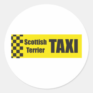 Taxi Scottish Terrier Classic Round Sticker