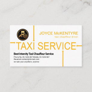 Taxi Service Arrow Routes Designated Driver Business Card