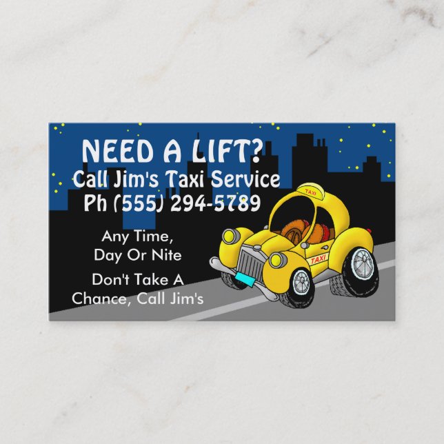 Taxi Service Business Card (Front)