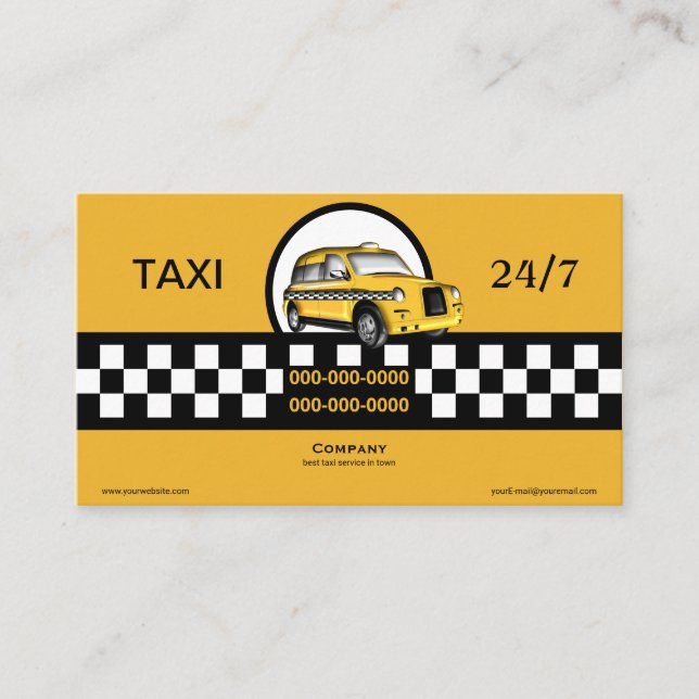 Taxi Service Business Card (Front)