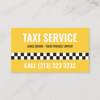 Taxi Service Cab Driver Black and White Pattern Business Card