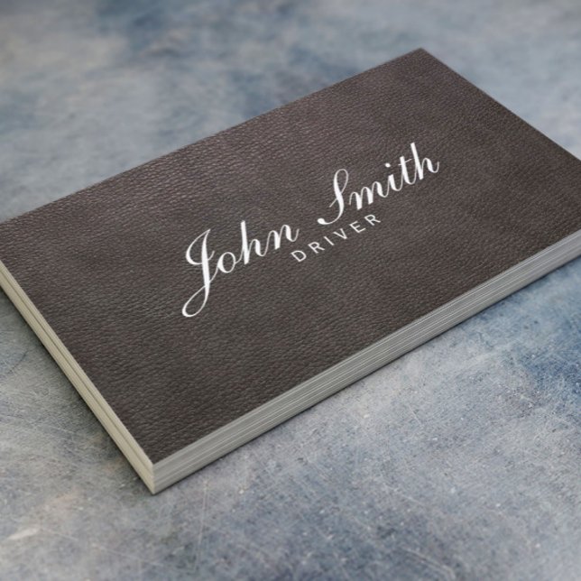 Taxi Service Elegant Leather Professional Driver Business Card (Creator Uploaded)