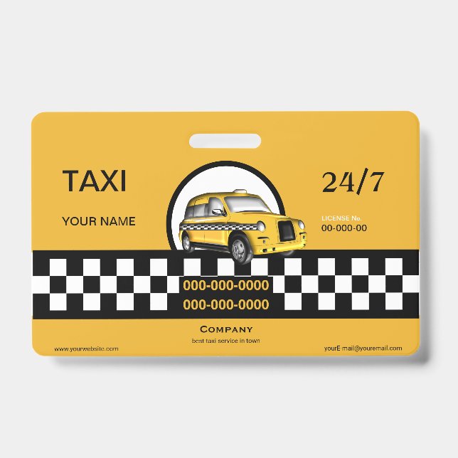 Taxi Service ID Badge (Front)