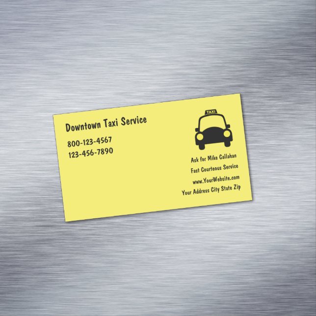 Taxi Service Magnetic Business Card (In Situ)
