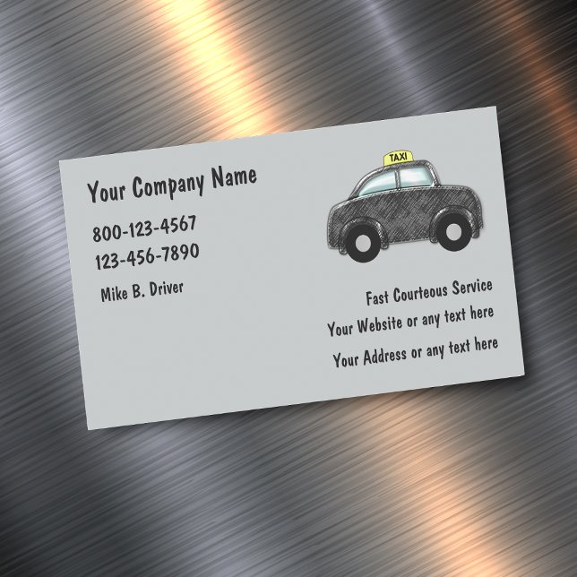 Taxi Service Magnetic Business Card (Creator Uploaded)
