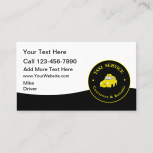 Taxi Service Modern Cab Driver Business Cards