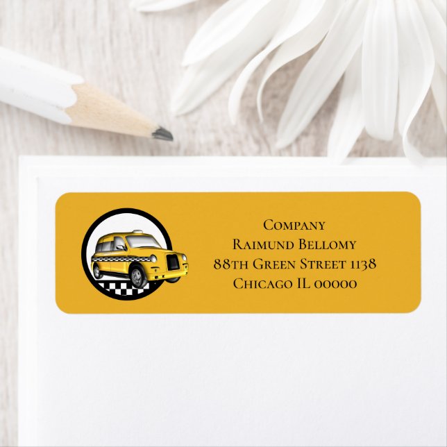 Taxi Service Return Address Label (Insitu)