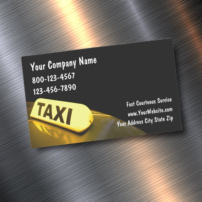 Taxi Service Transportation Design Magnetic Business Card (Creator Uploaded)