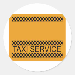 Taxi service with space for text classic round sticker