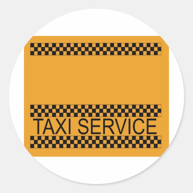 Taxi service with space for text classic round sticker (Front)