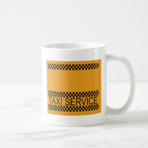 Taxi service with space for text coffee mug