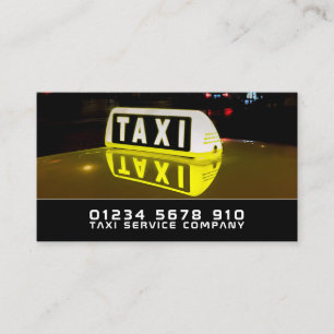 Taxi Sign, Taxi Cab Firm, Price List Business Card