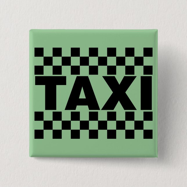 Taxi ~ Taxi Cab ~ Car For Hire 15 Cm Square Badge (Front)