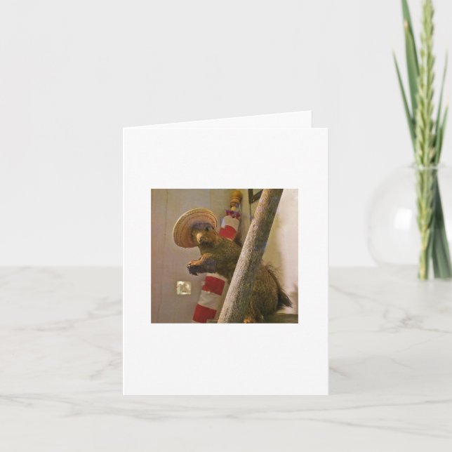 Taxidermy Squirrel in a Hat Note Card (Front)