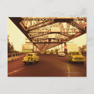 Taxi's on a Bridge Postcard