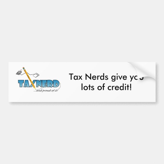 TaxNerd Bumpersticker 2 Bumper Sticker (Front)