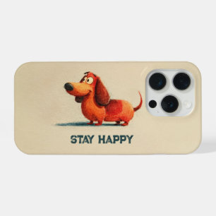 tay Happy Dog – Cute Positive Quote Art iPhone 15 Pro Case