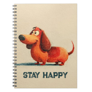tay Happy Dog – Cute Positive Quote Art Notebook