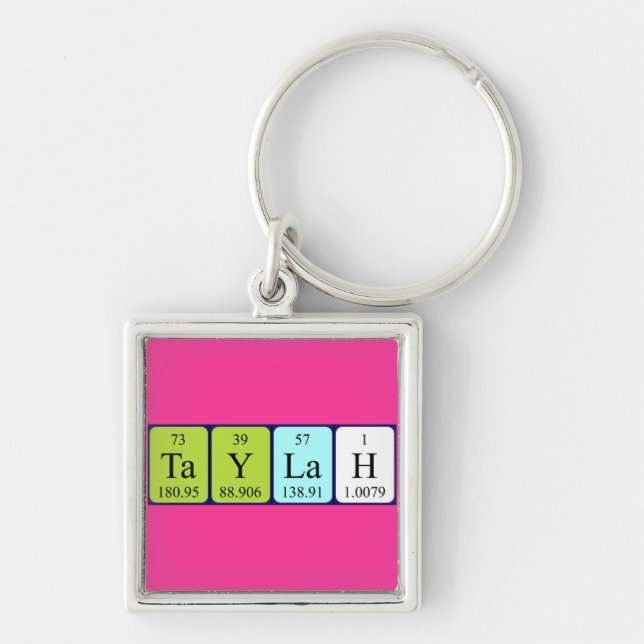 Taylah periodic table name keyring (Front)