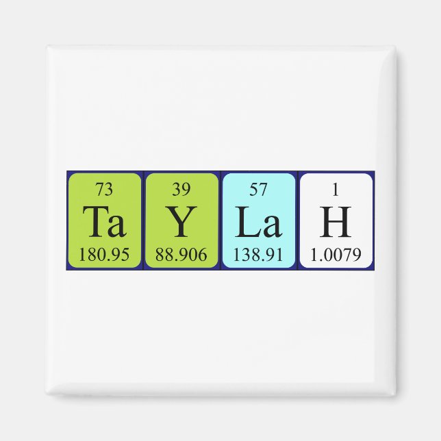 Taylah periodic table name magnet (Front)